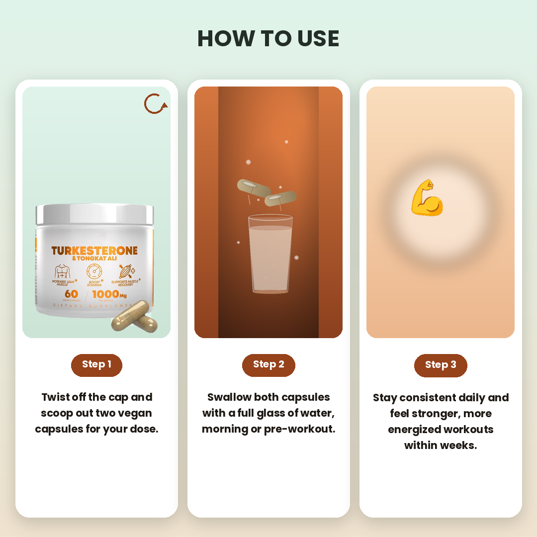 Turkesterone and Tongkat Ali Capsules Lean Muscle and Muscle Recovery Supplement
