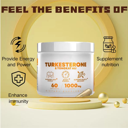 Hot Selling Turkesterone and Tongkat Ali Capsules Supplement Increase Lean Muscle and Support Muscle Recovery