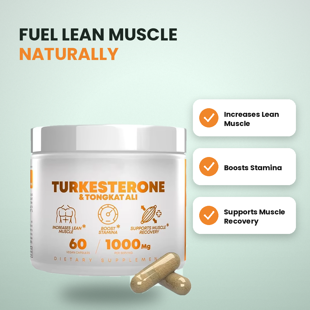 Turkesterone and Tongkat Ali Capsules Lean Muscle and Muscle Recovery Supplement