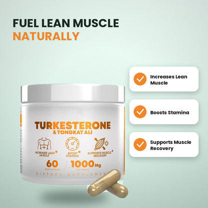 Turkesterone and Tongkat Ali Capsules Lean Muscle and Muscle Recovery Supplement